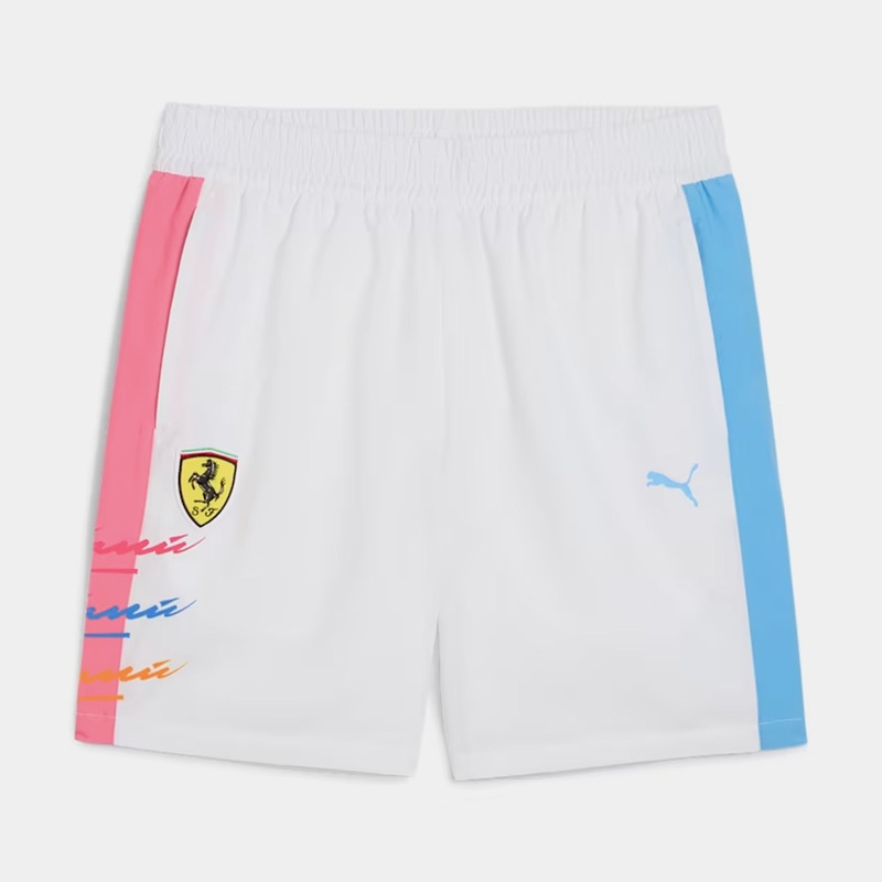 Scuderia Ferrari Miami Limited Edition Track Mens Shorts (White/Blue)