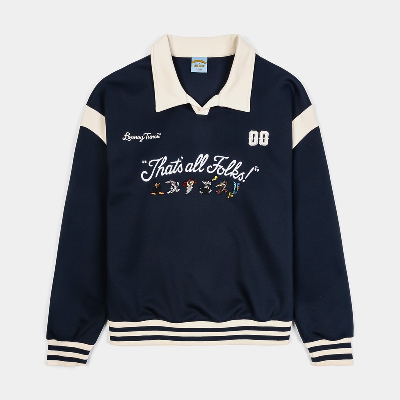 SP x Looney Tunes Soccer Long Sleeve Mens Jersey (Navy/Beige)