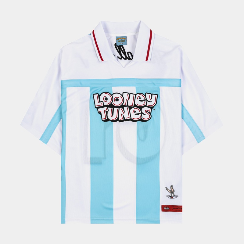 SP x Looney Tunes Striped Soccer Mens Jersey (Blue/White)