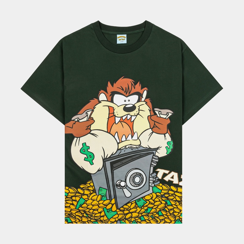 SP x Looney Tunes Taz Banks Mens Short Sleeve Shirt (Green/Yellow)
