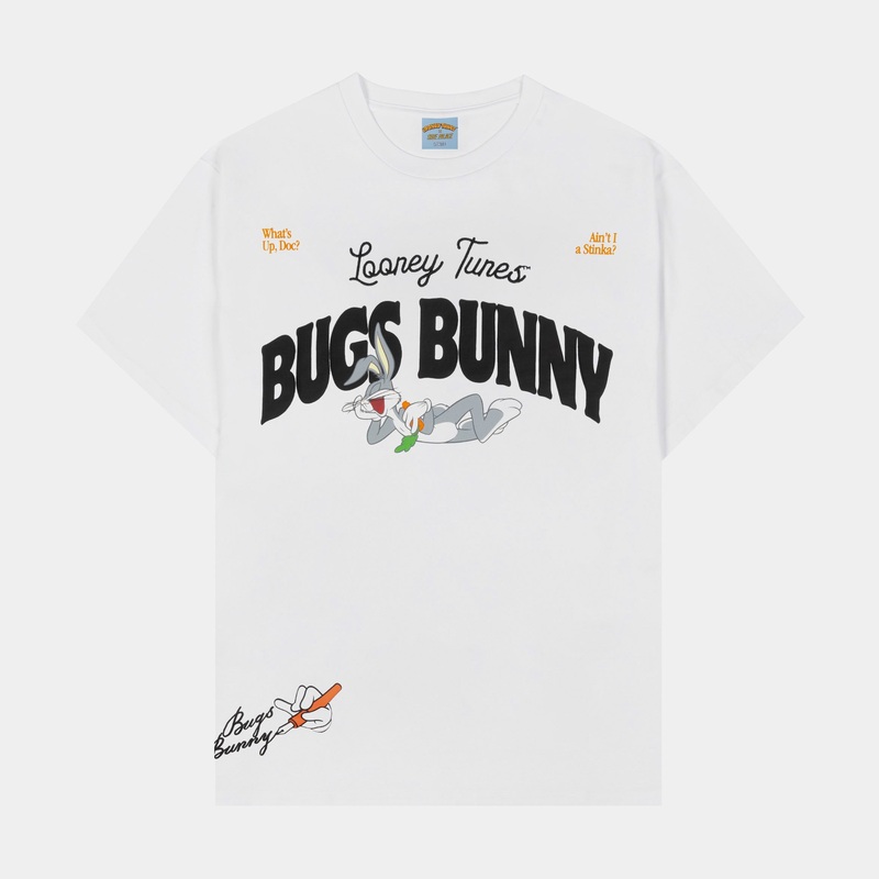 SP x Looney Tunes Whats Up Doc Mens Short Sleeve Shirt (White/Black)