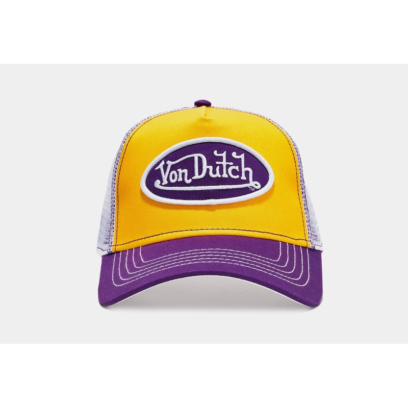 Staple Trucker Mens Hat (Yellow/Purple)
