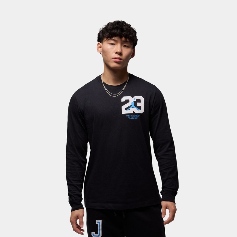 23 Sport Mens Long Sleeve Shirt (Black/Blue)