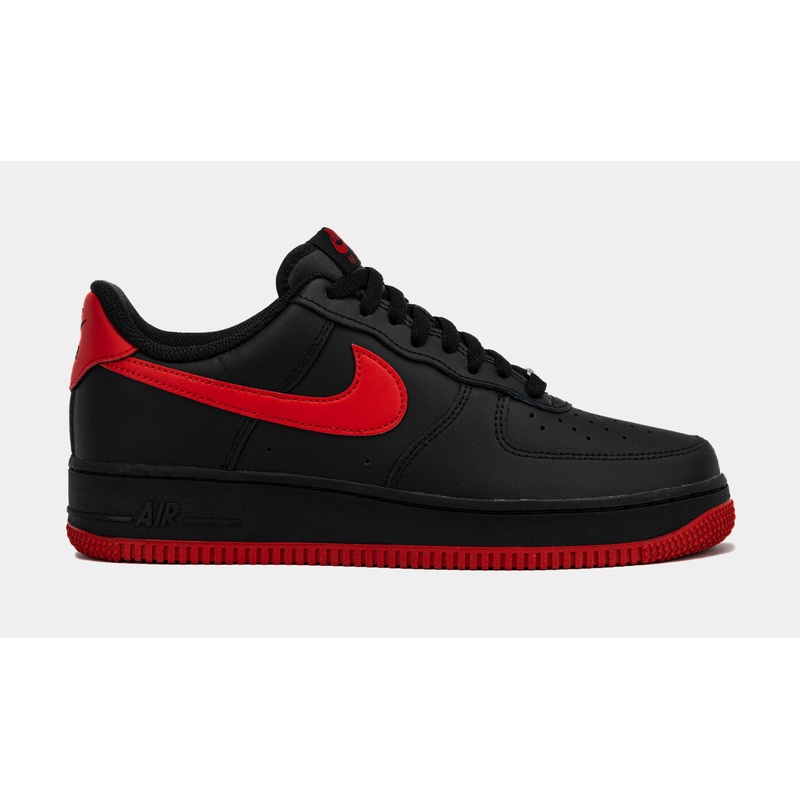 Air Force 1 Low Bred Mens Basketball Shoes (Black/University Red)