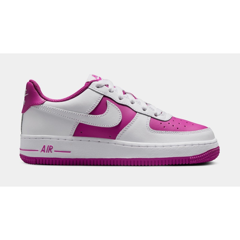 Air Force 1 Low Grade School Basketball Shoes (White/Hot Fuchsia)
