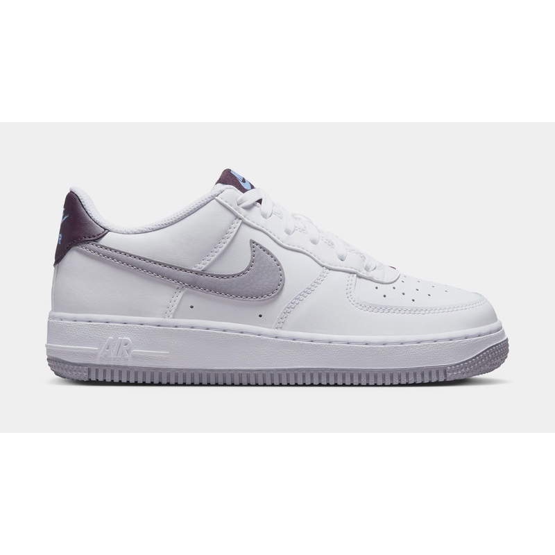 Air Force 1 Low Grade School Lifestyle Shoes (White/Burgundy Ash/Royal Pulse/Cement Grey)