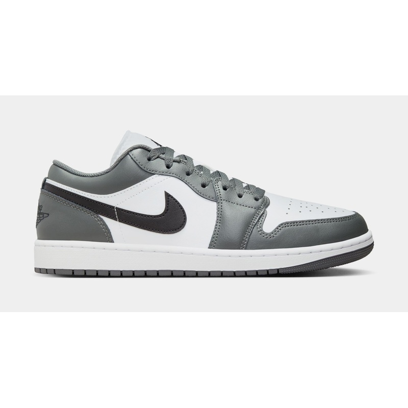 Air Jordan 1 Low Iron Grey Mens Lifestyle Shoes (White/Iron Grey/Black)