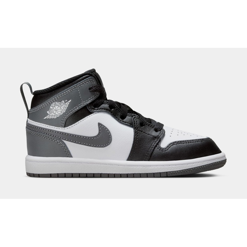 Air Jordan 1 Mid Iron Grey Preschool Lifestyle Shoes (Black/White/Iron Grey)