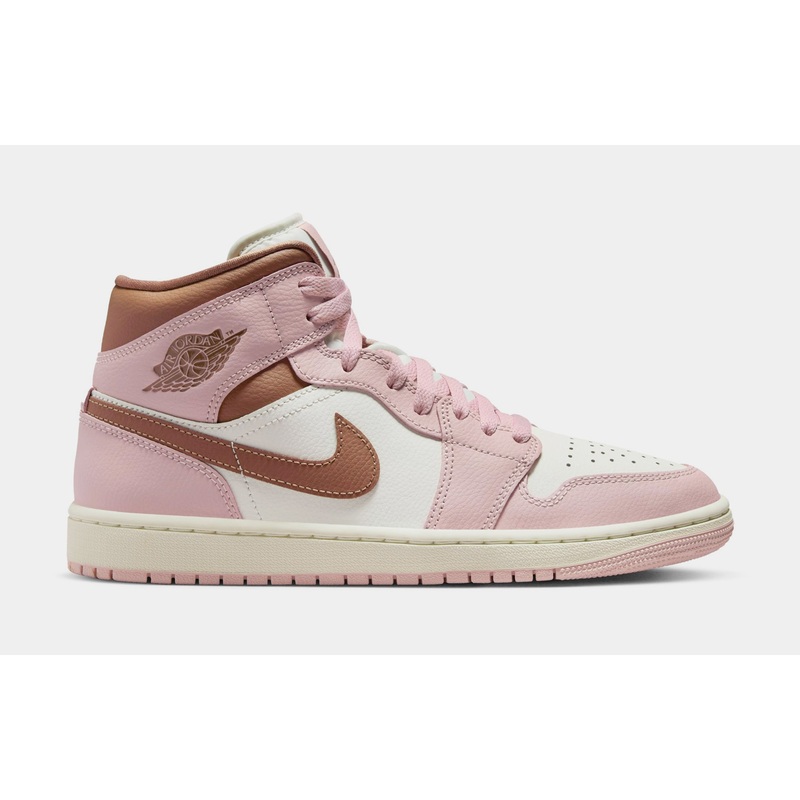 Air Jordan 1 Mid Neapolitan Womens Lifestyle Shoes (Pink Oxford/Sail/Archaeo Brown)