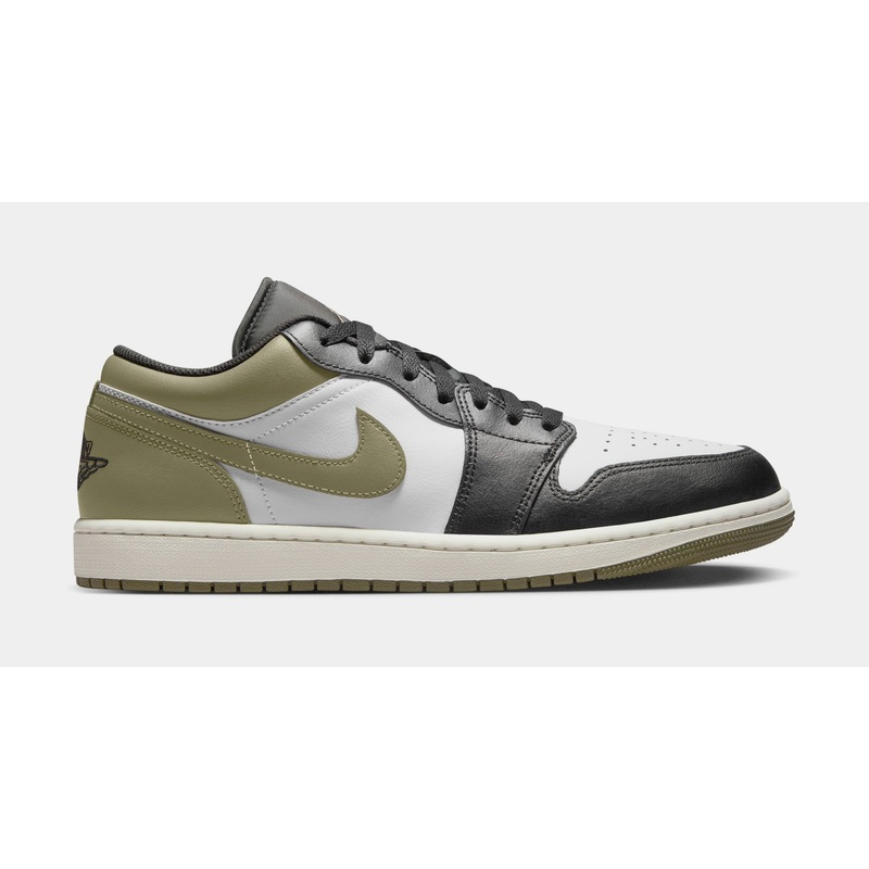 Air Jordan 1 Retro Low Medium Olive Mens Lifestyle Shoes (Black/Medium Olive/White)