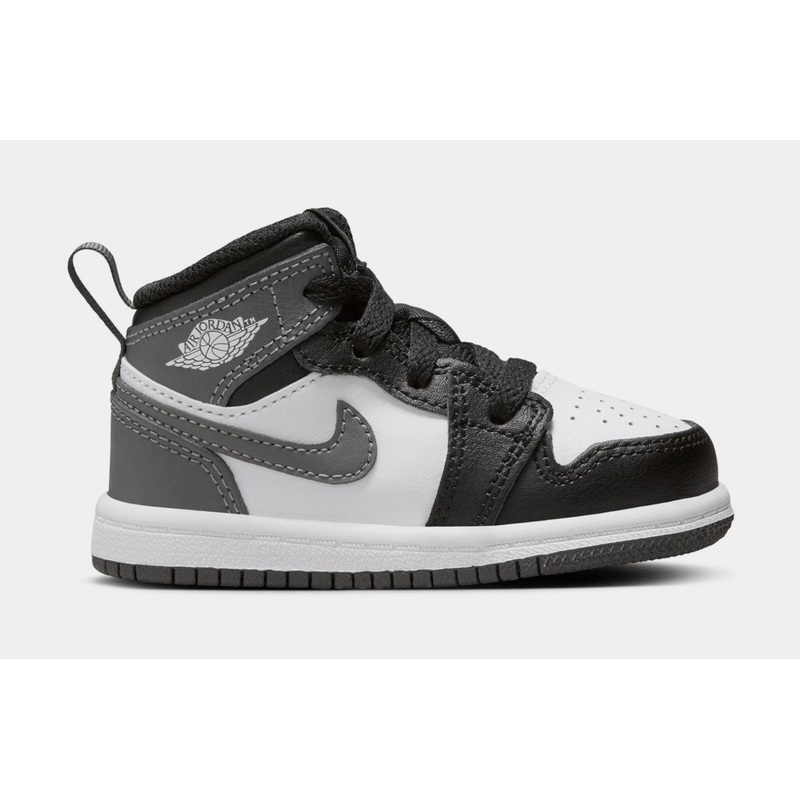 Air Jordan 1 Retro Mid Infant Toddler Lifestyle Shoes (Black/White/Iron Grey)
