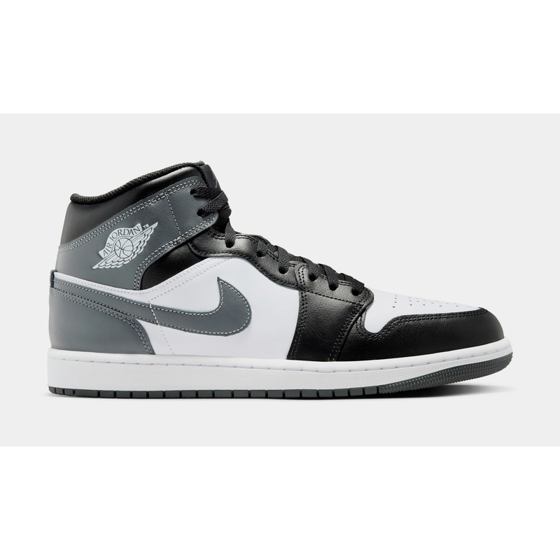 Air Jordan 1 Retro Mid Iron Grey Mens Lifestyle Shoes (Black/Iron Grey/White)