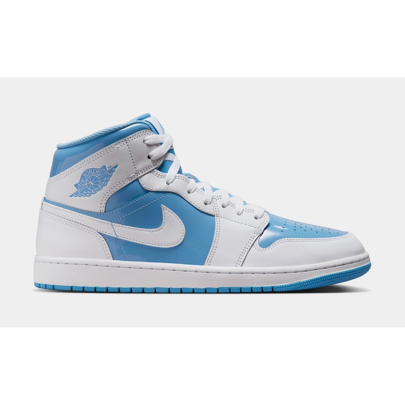 Air Jordan 1 Retro Mid Legend Blue Mens Lifestyle Shoes (White/Legend Blue)