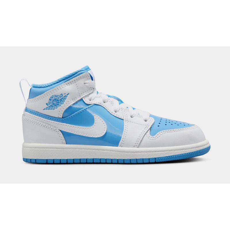 Air Jordan 1 Retro Mid Legend Blue Preschool Lifestyle Shoes (White/Legend Blue)