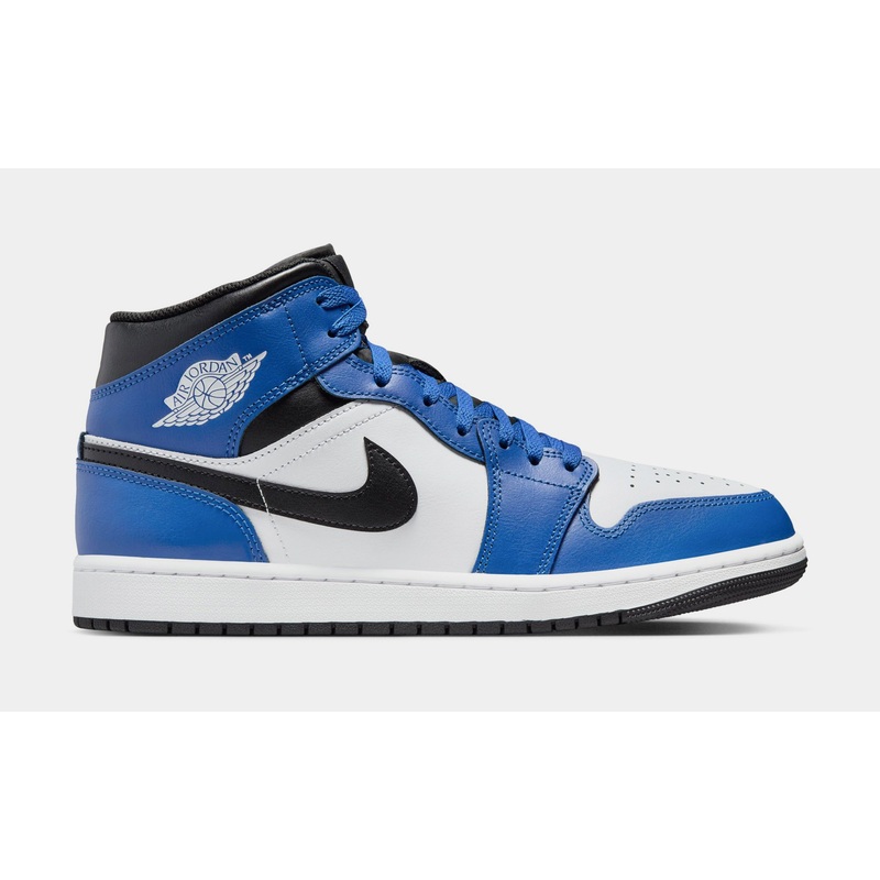 Air Jordan 1 Retro Mid Mens Lifestyle Shoes (Game Royal/White/Black)