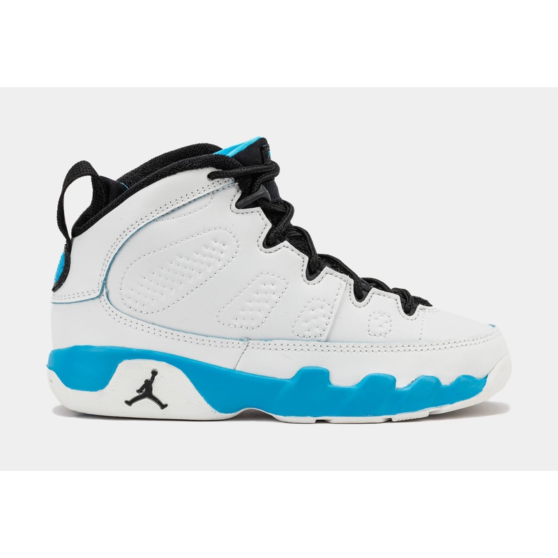 Air Jordan 9 Retro Powder Blue Preschool Lifestyle Shoes (Summit White/Black/Powder Blue)