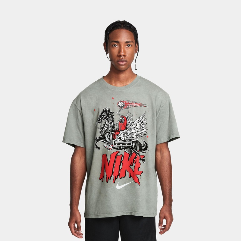 Max90 Warriors Mens Short Sleeve Shirt (Grey/Red)