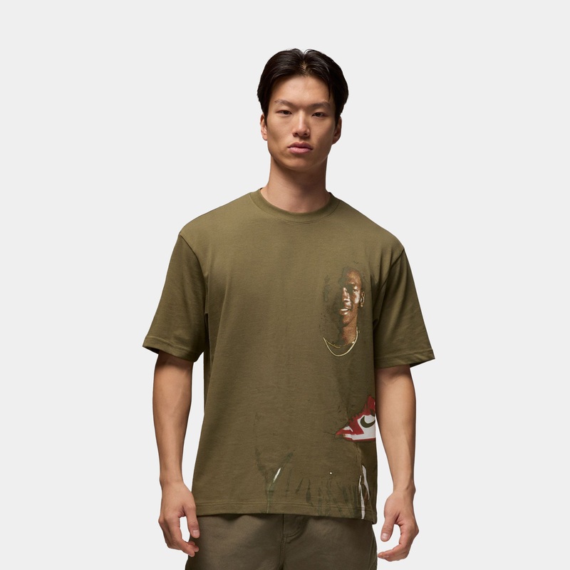 Statement 1985 Mens Short Sleeve Shirt (Olive/Red)