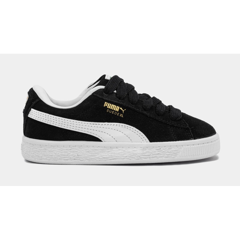 Suede XL Preschool Lifestyle Shoes (Black/White)