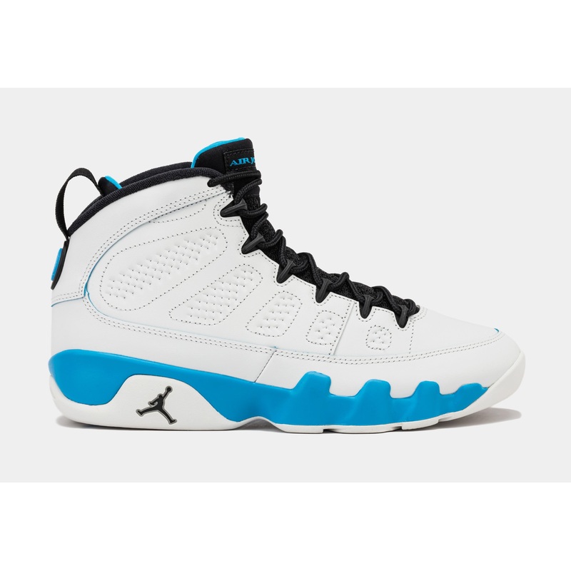 Air Jordan 9 Retro Powder Blue Mens Lifestyle Shoes (Summit White/Black/Powder Blue)