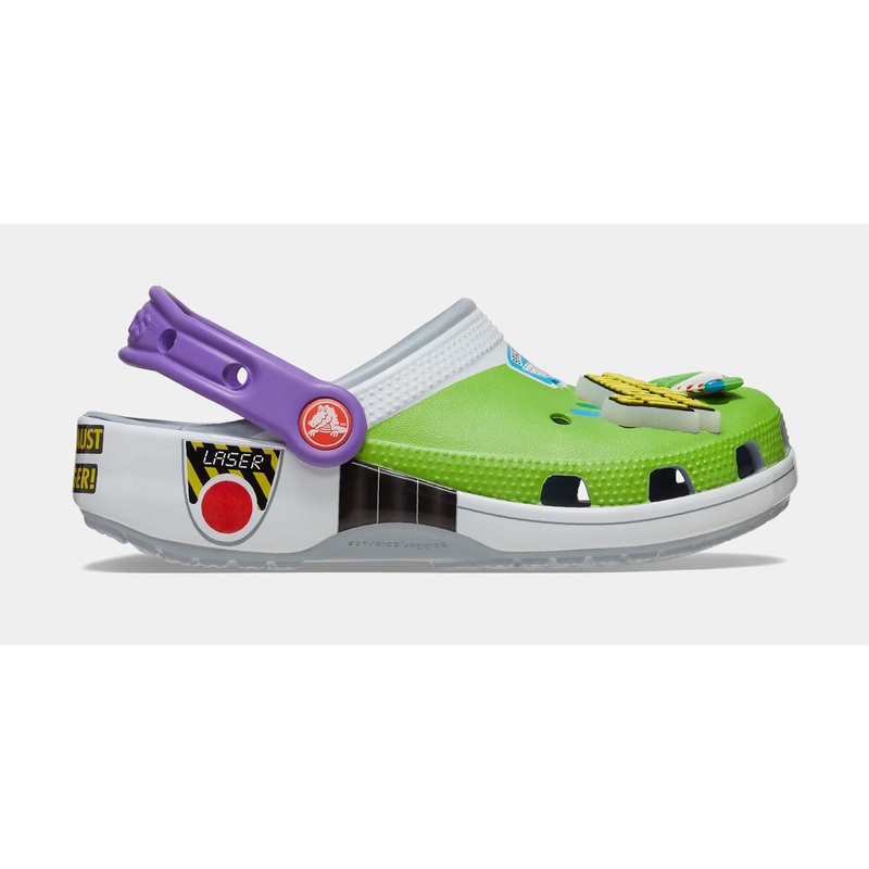 Buzz Lightyear Classic Clog Preschool/Grade School Sandals (Green/White/Purple) Free Shipping