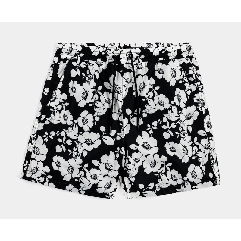 Florals Hybrid Mens Shorts (Black/White)
