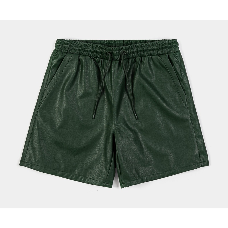 Green Leather Mens Shorts (Green)