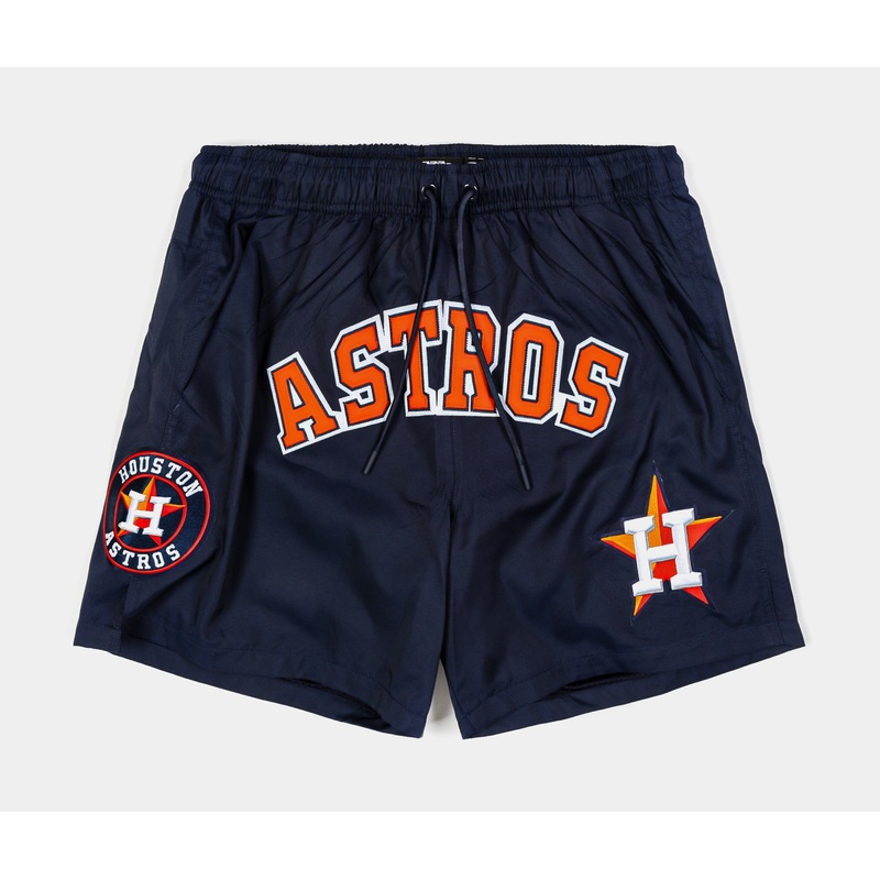 Houston Astros Classic Woven Mens Shorts (Navy/Orange)