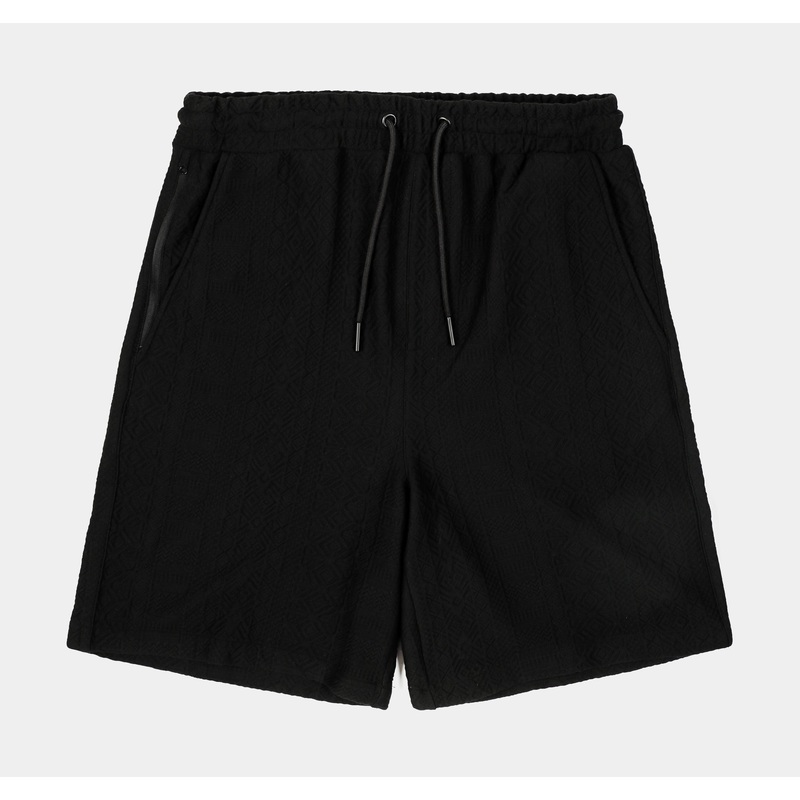 Jacquard Ornate Printed Mens Shorts (Black)