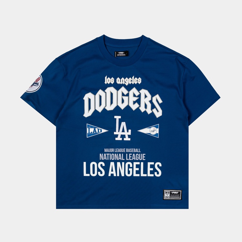 Los Angeles Dodgers City Tour Drop Shoulder Mens Short Sleeve Shirt (Blue)