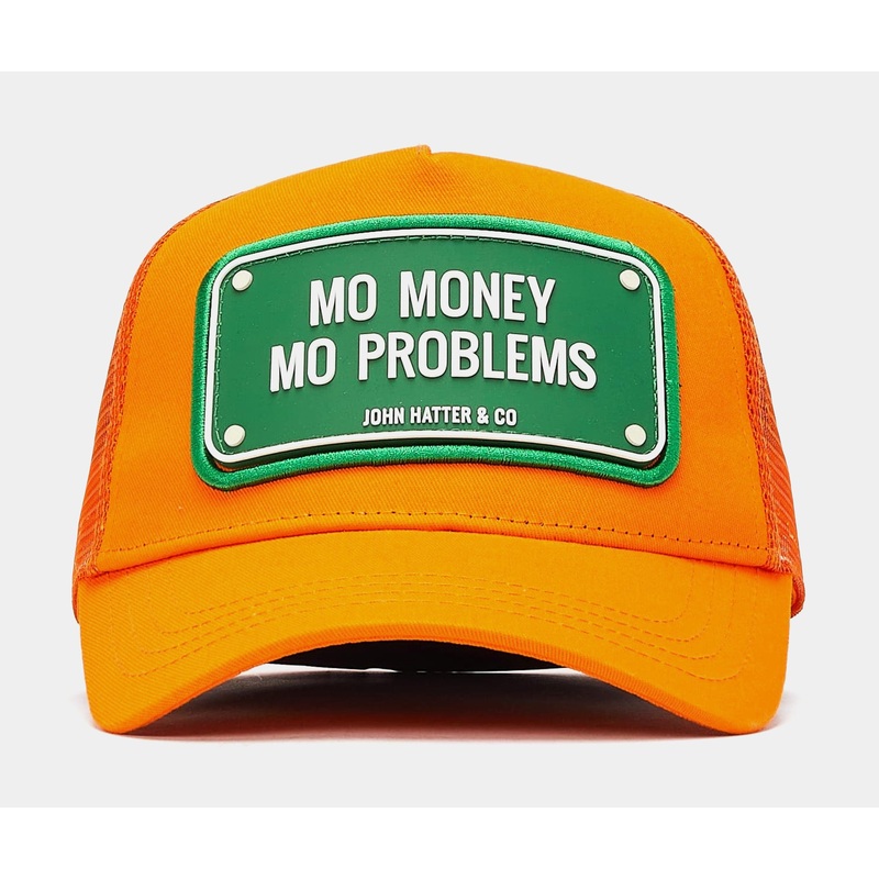 Mo Money Trucker Mens Hat (Orange/Green)