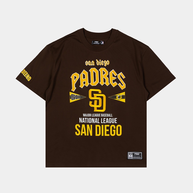 San Diego Padres City Tour Drop Shoulder Mens Short Sleeve Shirt (Brown)