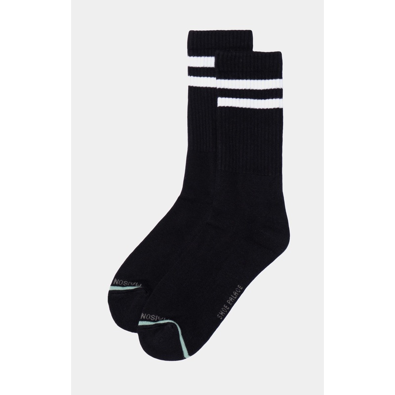 Stripe Socks Mens Socks (Black)