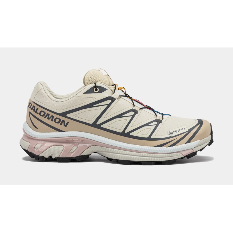 XT-6 Gore-Tex Mens Running Shoes (Almond Milk/Feather Gray/Mauve)