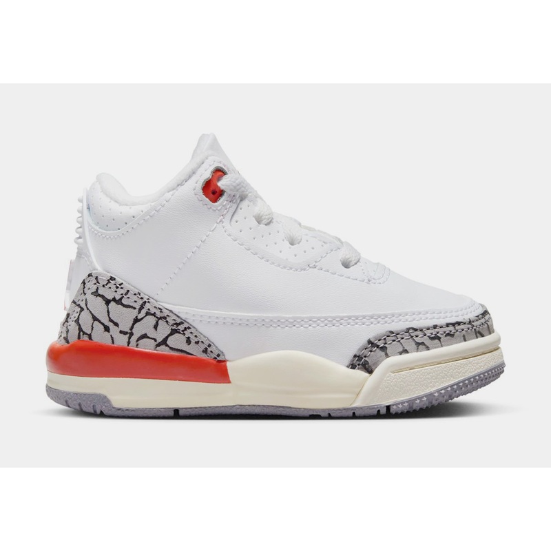 Air Jordan 3 Retro Georgia Peach Infant Toddler Lifestyle Shoes (White/Cosmic Clay/Sail/Cement Grey)