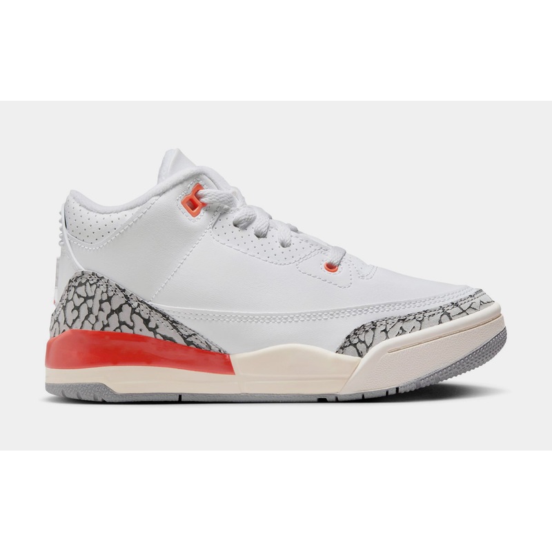 Air Jordan 3 Retro Georgia Peach Preschool Lifestyle Shoes (White/Cosmic Clay/Sail/Cement Grey)