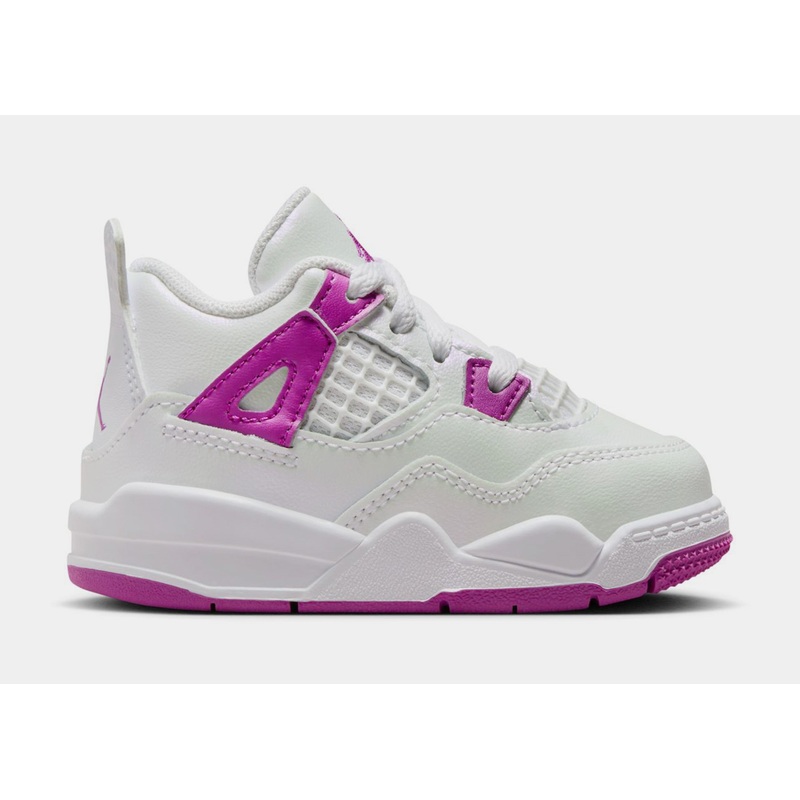 Air Jordan 4 Retro Hyper Violet Infant Toddler Lifestyle Shoes (White/Hyper Violet)