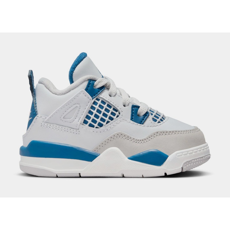 Air Jordan 4 Retro Industrial Blue Infant Toddler Lifestyle Shoes (Off White/Industrial Blue/Neutral Grey)