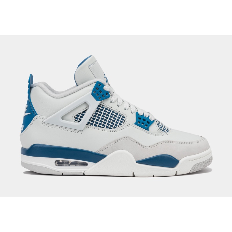 Air Jordan 4 Retro Industrial Blue Mens Lifestyle Shoes (Off White/Industrial Blue/Neutral Grey) Limit One Per Customer
