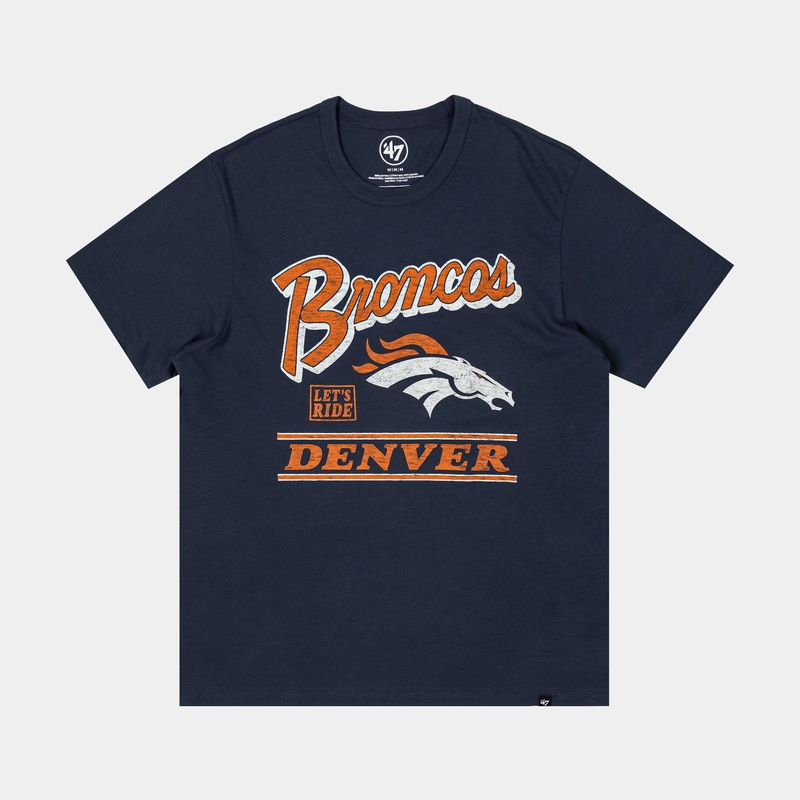 Denver Broncos Mens Short Sleeve Shirt (Navy/Orange)