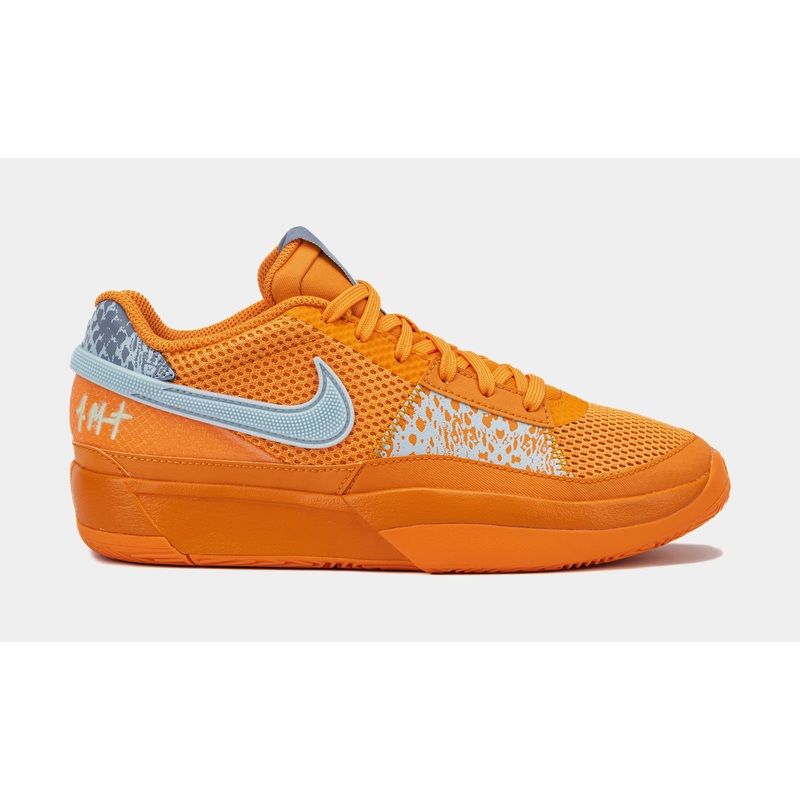 Ja 1 Grade School Basketball Shoes (Bright Mandarin/White/Vapor Green)