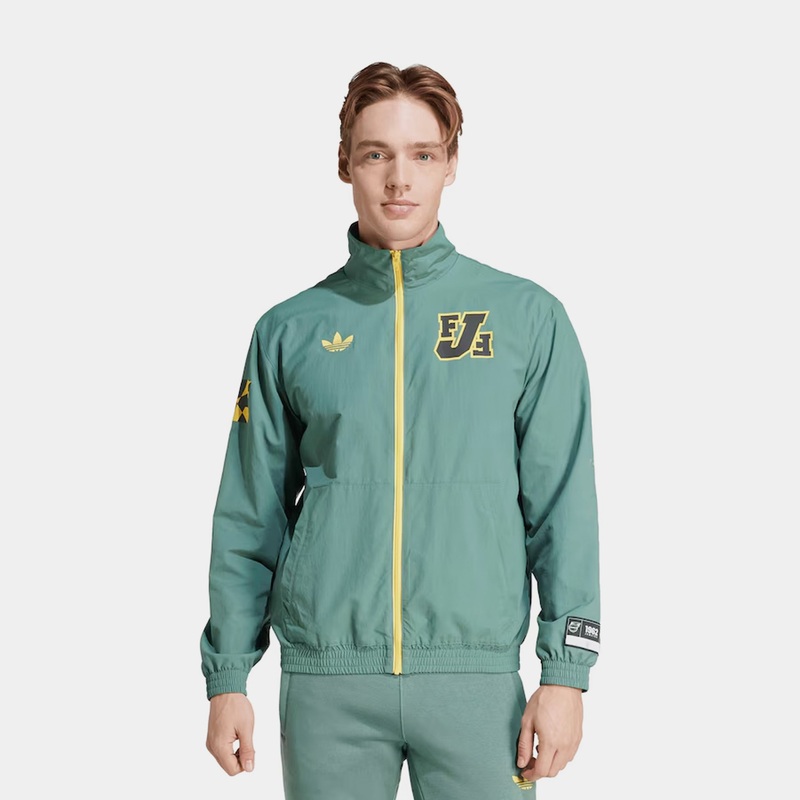 Jamaica Varsity CT Track Mens Full Zip Jacket (Green/Gold)