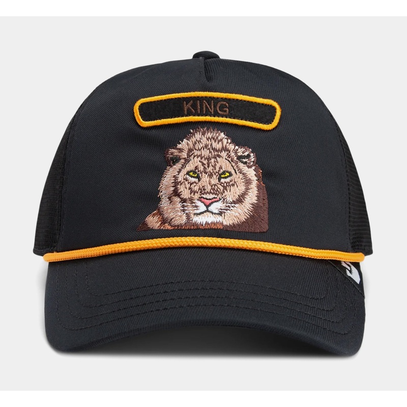 King Lion RLXD Trucker Mens Hat (Black/Beige)
