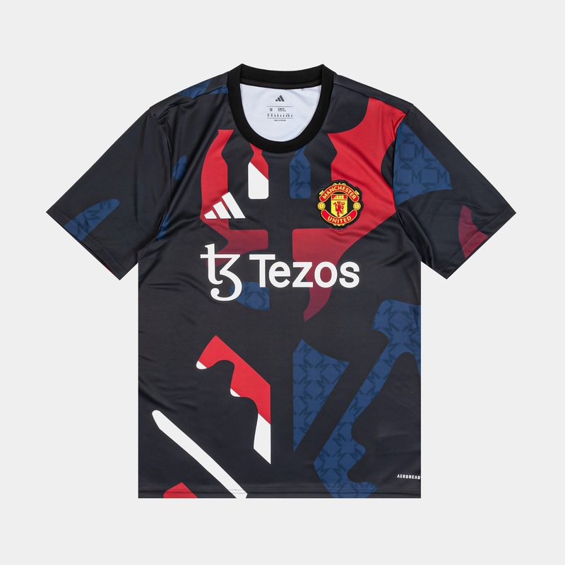 Manchester United Elite Pre Match Soccer Mens Jersey (Black/Red)