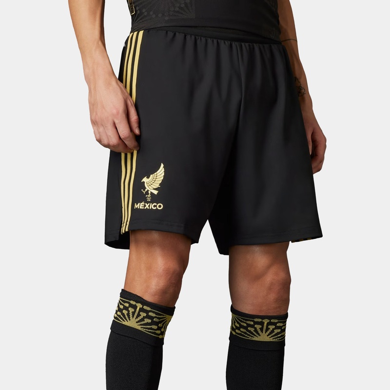 Mexico 25 Gold Mens Shorts (Black/Gold)