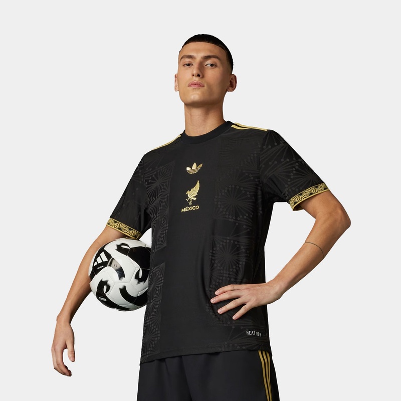 Mexico Gold Authentic Mens Jersey (Black/Gold)