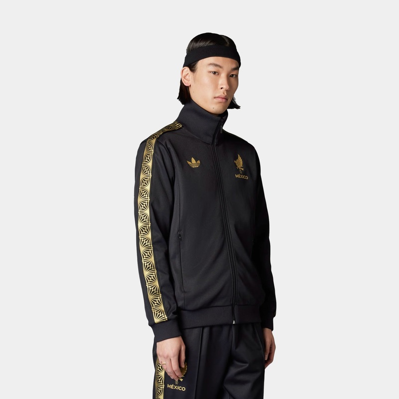 Mexico National Knit Track Mens Jacket (Black/Gold)