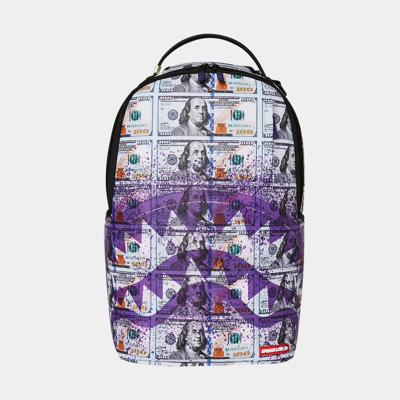 Money Splat Mens Backpack (Purple/Blue)