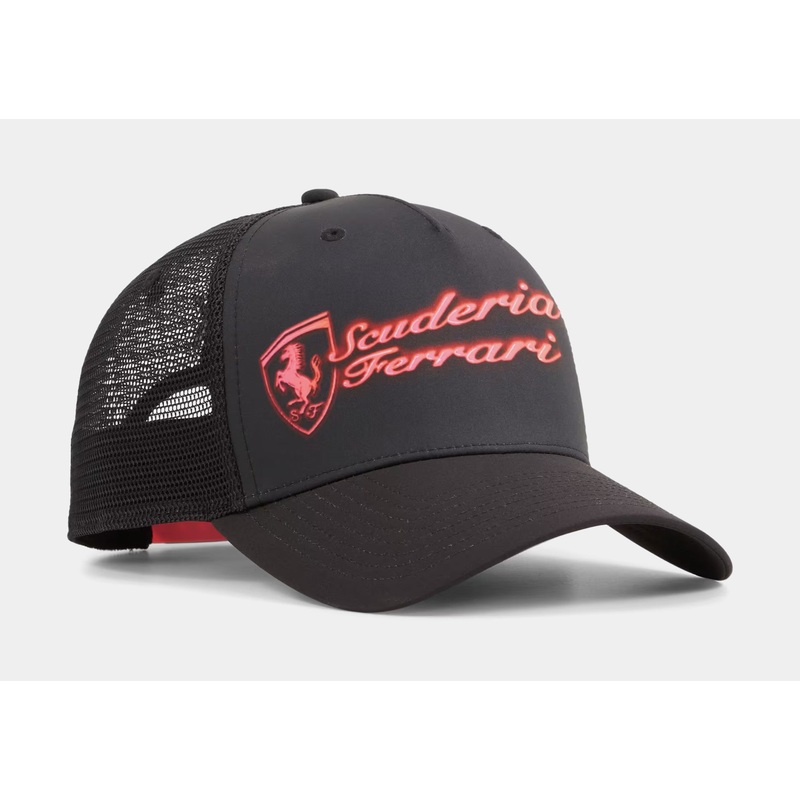 Neon Energy Scuderia Ferrari Race Trucker Mens Hat (Black/Red)