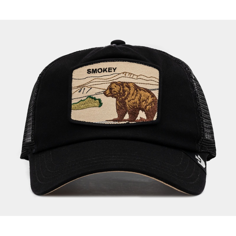 Smokey Camp Crasher Suede Trucker Mens Hat (Black/Khaki)